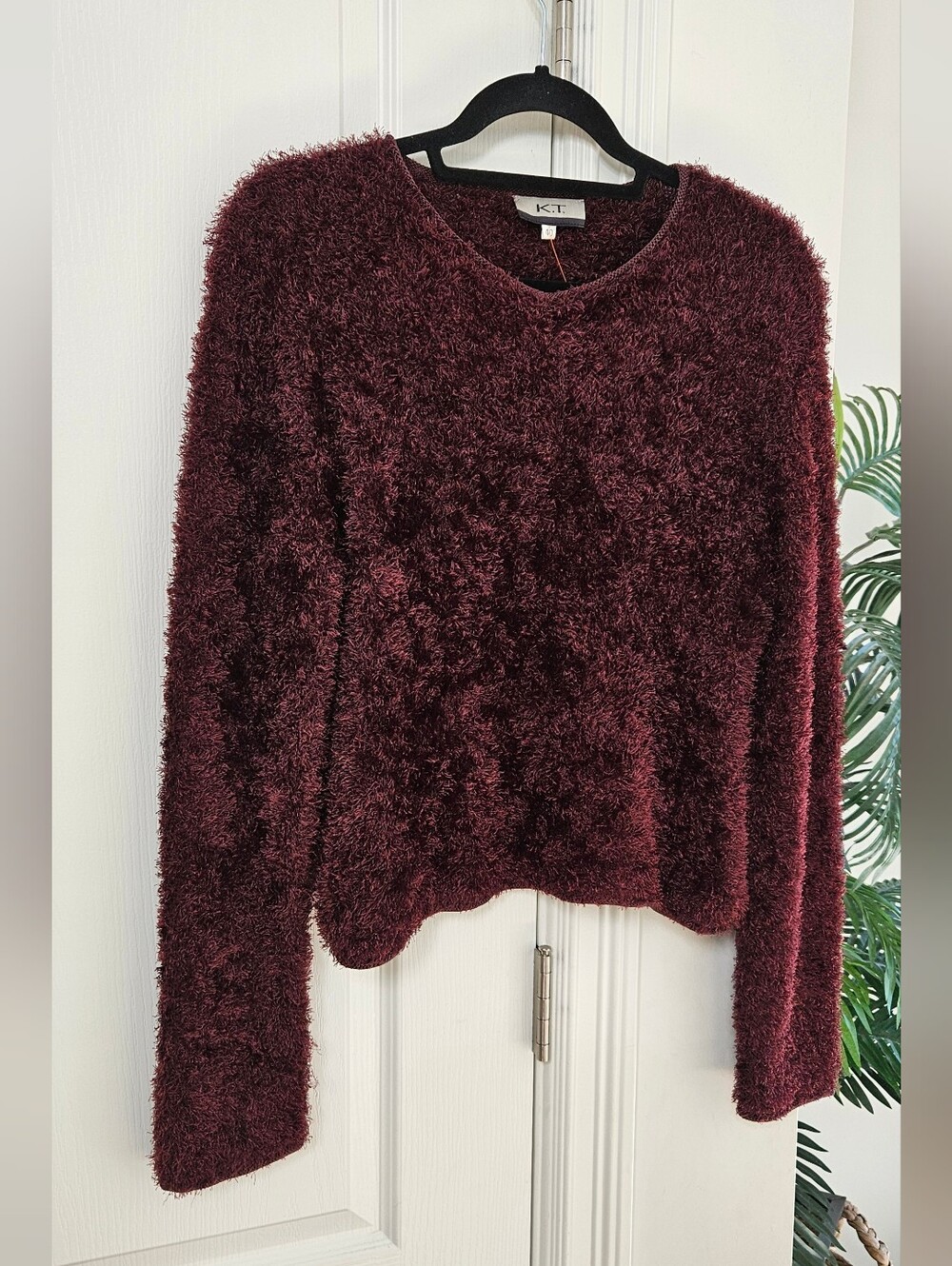Fuzzy Sweater - Burgundy
